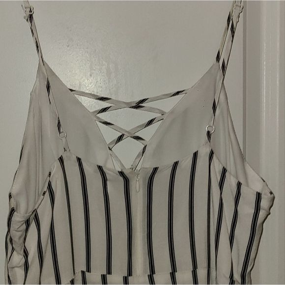 Impeccable Pig black & white Striped Maxi Romper Jumpsuit - Picture 12 of 17